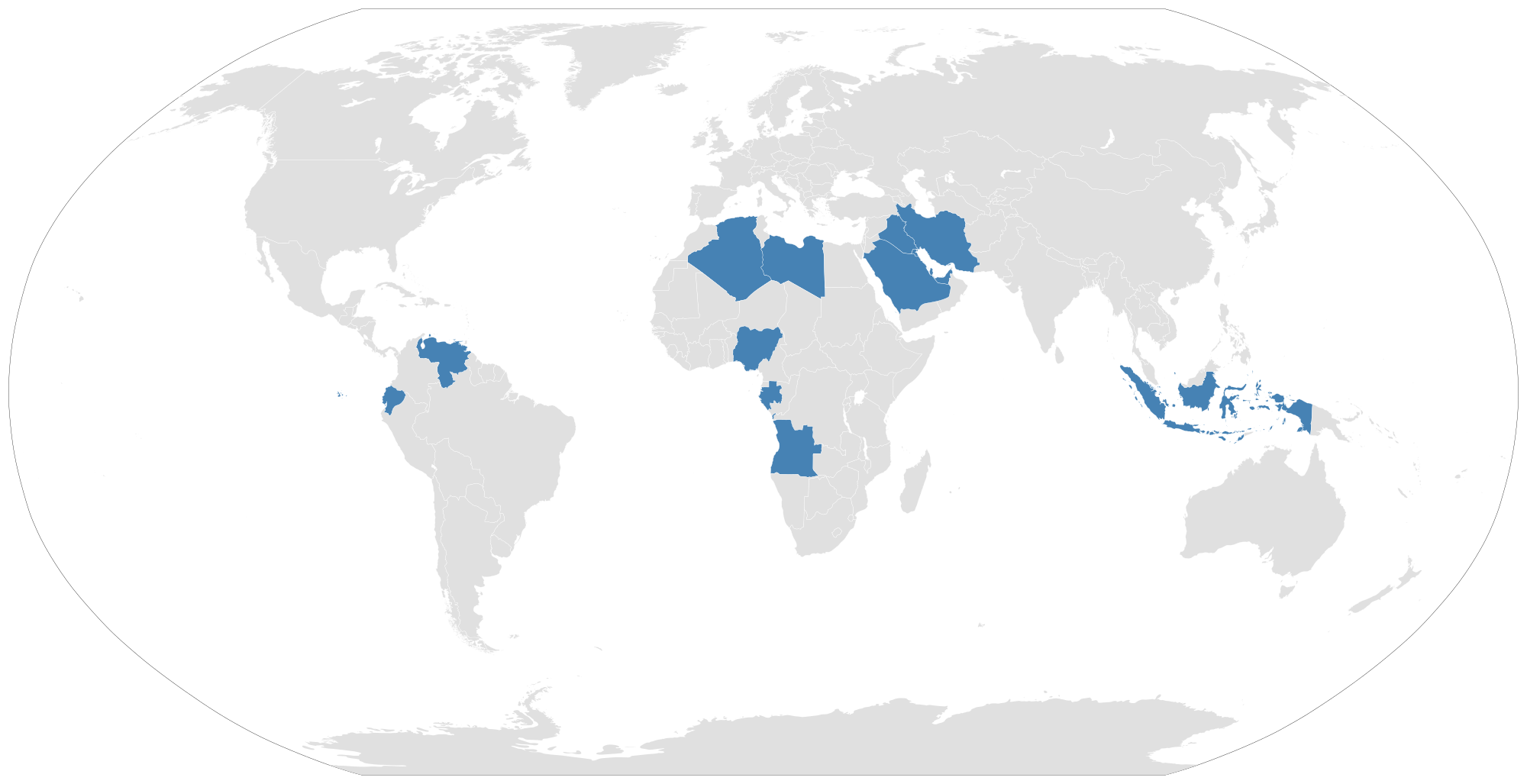 Организации стран. Организация стран – экспортеров нефти (ОПЕК) карта. Организация стран экспортеров нефти на карте. Страны входящие в ОПЕК на карте мира. ОПЕК на политической карте мира.